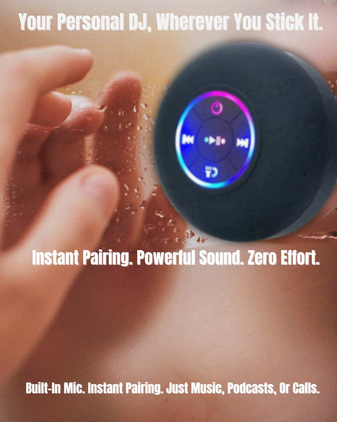 Shower. Sing. Glow. – The Ultimate Waterproof Speaker That Sticks & Plays Anywhere
