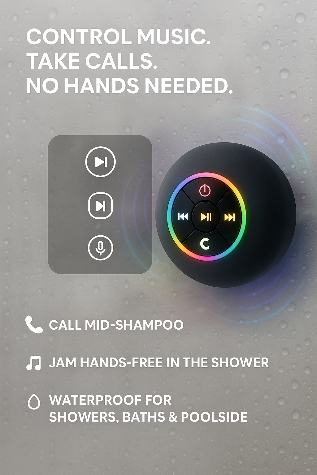 Shower. Sing. Glow. – The Ultimate Waterproof Speaker That Sticks & Plays Anywhere