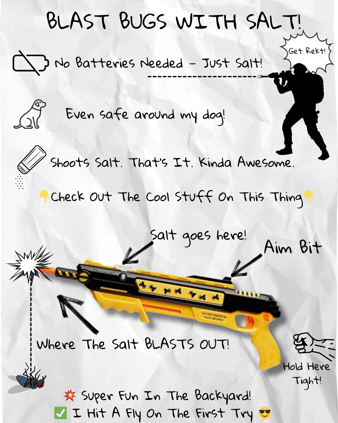 Blast Flies on Sight – Salt-Powered Bug Gun for Backyard Battles