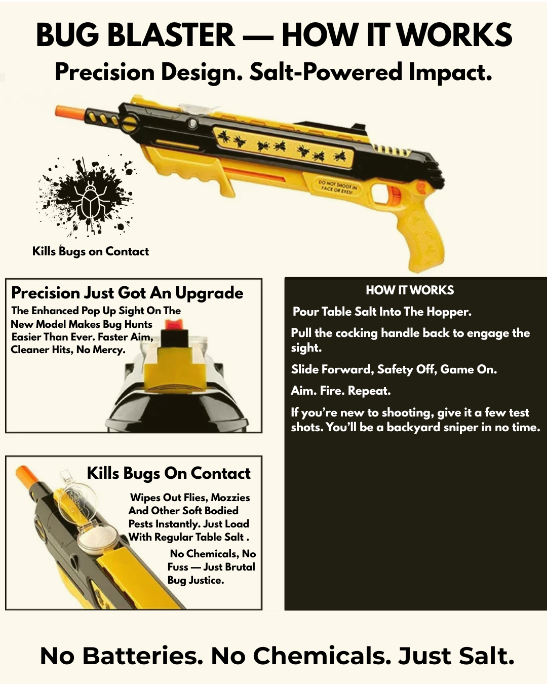 Blast Flies on Sight – Salt-Powered Bug Gun for Backyard Battles