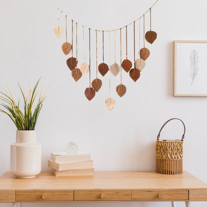 Macrame Woven Hanging Leaf Tapestry
