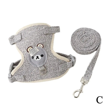 Soft Pet Harness & Leash Set – Breathable, Adjustable & Cuteness Overload