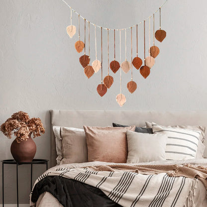 Macrame Woven Hanging Leaf Tapestry