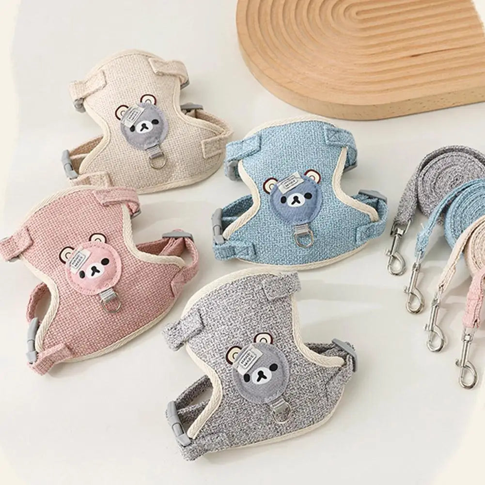 Soft Pet Harness & Leash Set – Breathable, Adjustable & Cuteness Overload