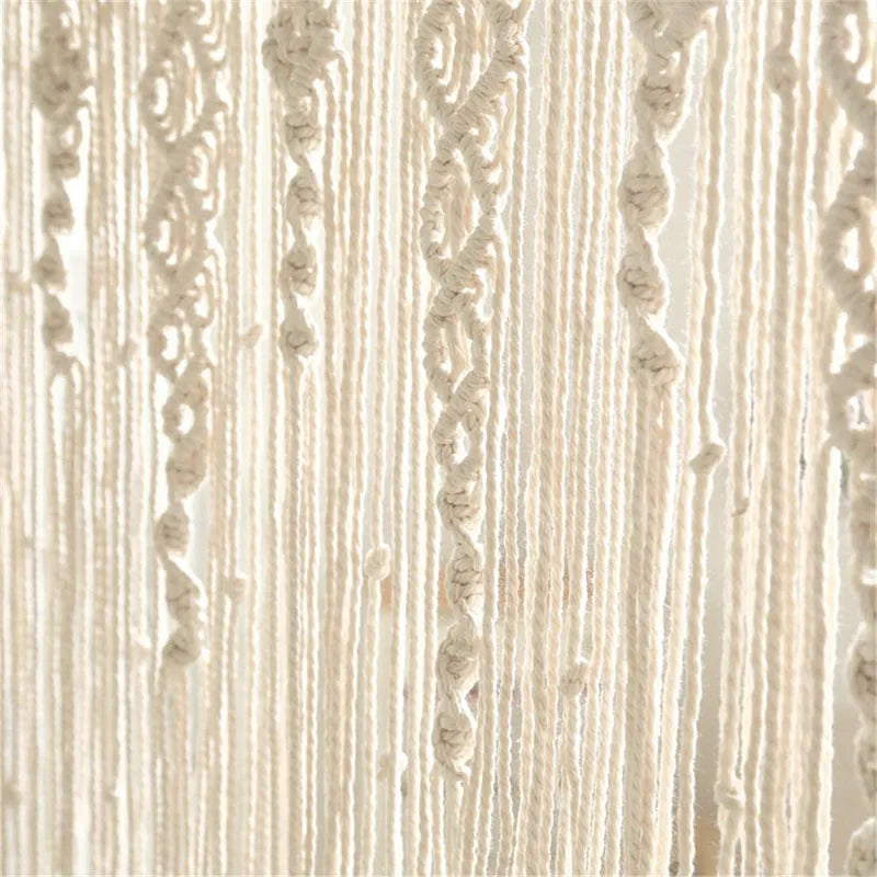 Boho Macrame Door Curtain – Handwoven Cotton Backdrop For Windows & Doorways