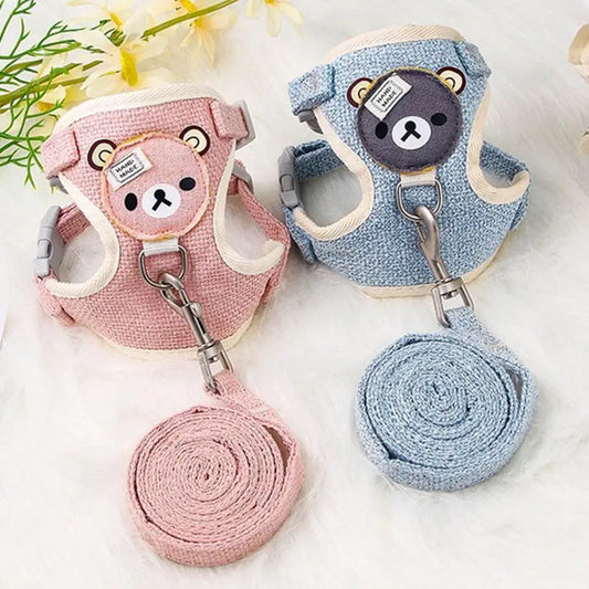 Soft Pet Harness & Leash Set – Breathable, Adjustable & Cuteness Overload