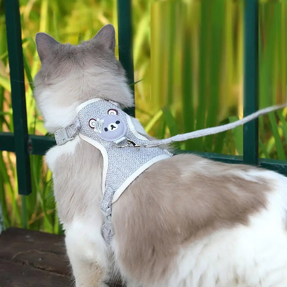 Soft Pet Harness & Leash Set – Breathable, Adjustable & Cuteness Overload